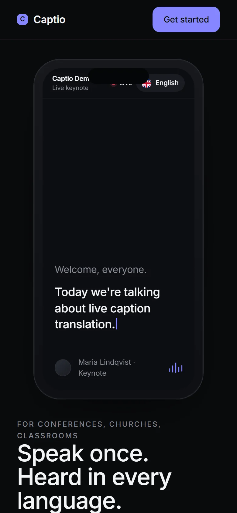 Captio — the live site